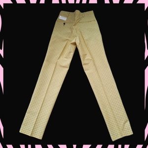 Vintage Koratron Yellow Plaid Cigarette Pants